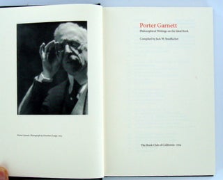PORTER GARNETT. PHILOSOPHICAL WRITINGS ON THE IDEAL BOOK