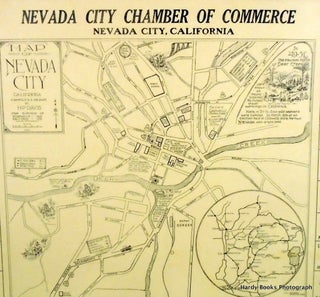 ORIGINAL MAP: NEVADA CITY, CALIFORNIA 1939 LINEN MOUNTED
