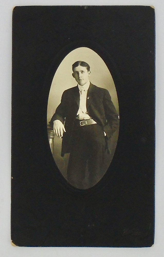 Item #2280 PHOTOGRAPH: YOUNG MAN OF THE GOLD COUNTRY. CIRCA 1900. MOORE, Photographer.