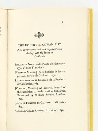 LIBROS CALIFORNIANOS OR FIVE FEET OF CALIFORNIA BOOKS