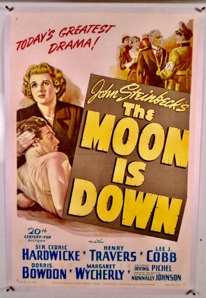 ORIGINAL ONE-SHEET MOVIE POSTER "THE MOON IS DOWN". LINEN BACKED