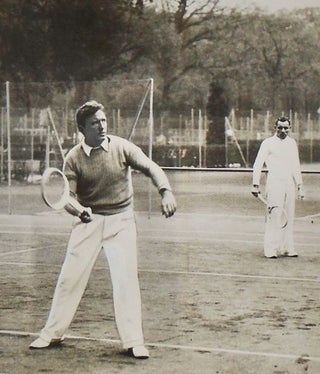 ORIGINAL PHOTOGRAPH OF SPENCER TRACY PLAYING TENNIS IN PARIS. 1939