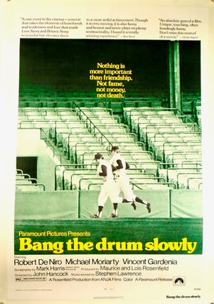 Item #2379 ORIGINAL ONE-SHEET MOVIE POSTER: "BANG THE DRUM SLOWLY" 1973 LINEN MOUNTED BASEBALL....