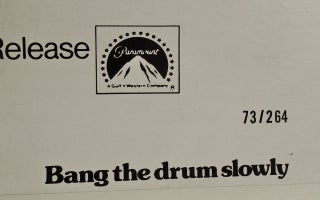 ORIGINAL ONE-SHEET MOVIE POSTER: "BANG THE DRUM SLOWLY" 1973 LINEN MOUNTED BASEBALL