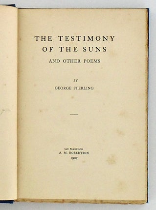 THE TESTIMONY OF THE SUNS AND OTHER POEMS (SIGNED)
