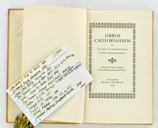 LIBROS CALIFORNIANOS; OR FIVE FEET OF CALIFORNIA BOOKS.