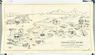 Item #2442 WWII: MAP OF THE TRAVELS OF HEADQUARTERS TWELFTH ARMY GROUP "TAC ECHELON" ENGLAND...