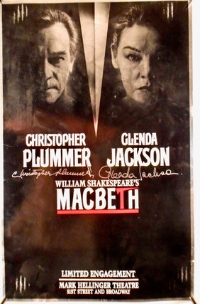 Item #2487 ORIGINAL SIGNED PLAY POSTER: "MACBETH" CHRISTOPHER PLUMMER & GLENDA JACKSON. 1988....
