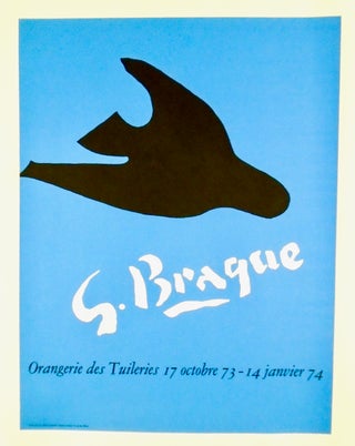 Item #2502 “GEORGES BRAQUE” ORIGINAL FRENCH ART POSTER 1973-4 LINEN-BACKED. Georges BRAQUE