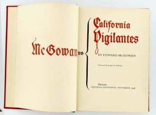 McGOWAN VS CALIFORNIA VIGILANTES