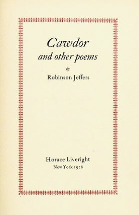 CAWDOR AND OTHER POEMS (SIGNED; LIMITED)