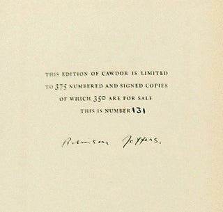 CAWDOR AND OTHER POEMS (SIGNED; LIMITED)