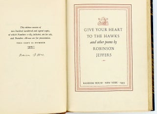 GIVE YOUR HEART TO THE HAWKS AND OTHER POEMS. (SIGNED / LIMITED)