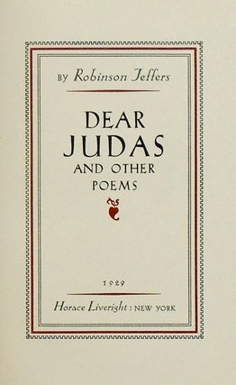 DEAR JUDAS AND OTHER POEMS. (SIGNED / LIMITED)