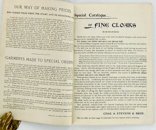 FALL & WINTER SPECIAL CATALOGUE "FINE CLOAKS AND SILKS" CIRCA 1895. CHAS. A STEVENS & BROS. CHICAGO