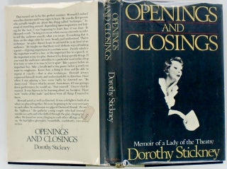 OPENINGS AND CLOSINGS. MEMOIR OF A LADY OF THE THREATRE (BURGESS MEREDITH'S COPY. SIGNED)
