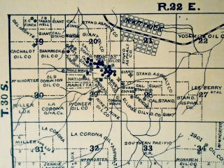 1901“MIDWAY OIL FIELD” ORIGINAL MAP KERN COUNTY, CALIFORNIA. LINEN-BACKED