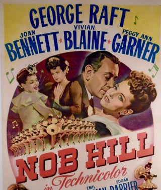ORIGINAL MOVIE POSTER "NOB HILL" 1945 LINEN-BACKED. ONE SHEET