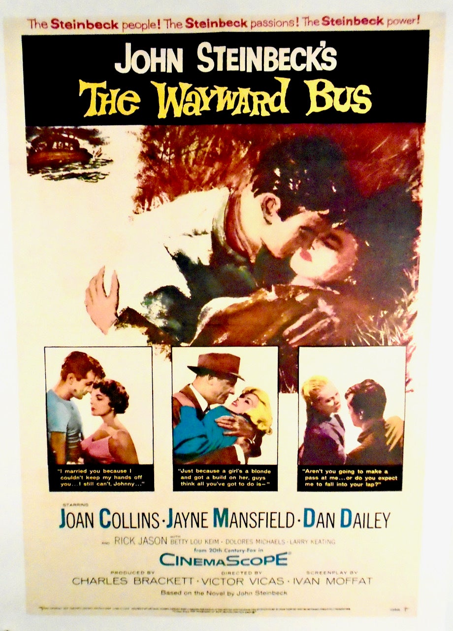 Sourcework ORIGINAL LINEN-BACKED POSTER: THE WAYWARD BUS 1957 | John STEINBECK ...