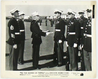Item #2694 "TO THE SHORES OF TRIPOLI". SIX (6) ORIGINAL STILL PHOTOGRAPHS. 1942 USMC. Lamar...