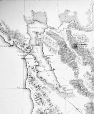 1855 / ORIGINAL MAP: "FROM SAN FRANCISCO BAY TO THE PLAINS OF LOS ANGELES". LINEN-BACKED