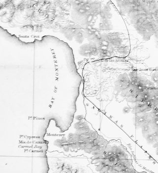 ORIGINAL MAP: "FROM SAN FRANCISCO BAY TO THE PLAINS OF LOS ANGELES". 1855. LINEN-BACKED