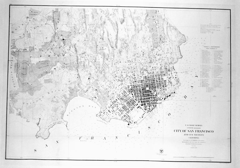 Item #2726 1859 "CITY OF SAN FRANCISCO AND ITS VICINITY" ORIGINAL MAP. LINEN-BACKED. A. D. BACHE Superintendent.
