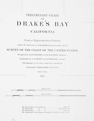 1860 / DRAKE'S BAY CALIFORNIA: ORIGINAL MAP / LINEN-BACKED