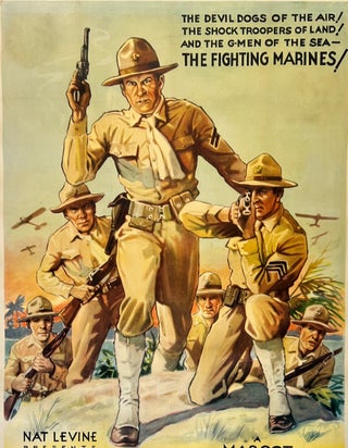 "THE FIGHTING MARINES" ORIGINAL 3-SHEET POSTER 1935 LINEN-BACKED