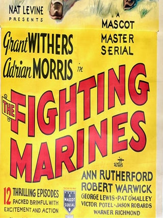 "THE FIGHTING MARINES" ORIGINAL 3-SHEET POSTER 1935 LINEN-BACKED