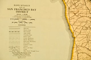 1928 ORIGINAL MAP: SAN FRANCISCO BAY AREA / LINEN-BACKED