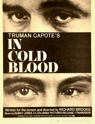 "IN COLD BLOOD". ORIGINAL WINDOW CARD. 1967. UNFOLDED.