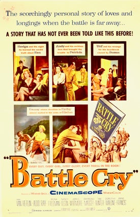 Item #2735 "BATTLE CRY" ORIGINAL MOVIE POSTER 1955 LINEN-BACKED. USMC. LEON URIS, Sourcework