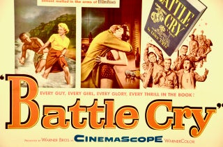 "BATTLE CRY" ORIGINAL MOVIE POSTER 1955 LINEN-BACKED. USMC