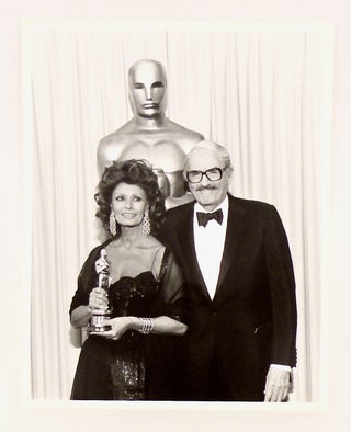 Item #2756 ORIGINAL PHOTOGRAPH: SOPHIA LOREN & GREGORY PECK WITH HER OSCAR AT 63rd ACADEMY...