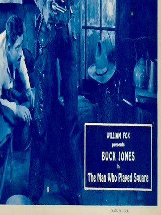 1924 ORIGINAL LOBBY CARD: "THE MAN WHO PLAYED SQUARE" / BUCK JONES / SILENT WESTERN MOVIE