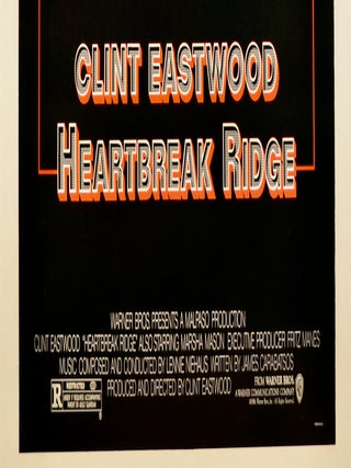 1986 ORIGINAL POSTER "HEARTBREAK RIDGE" / LINENBACKED / 1-SHEET / USMC