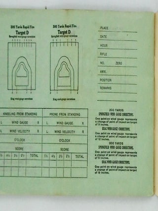 1915 / TWO (2) ORIGINAL REMINGTON UMC RIFLE SCORE BOOKS SPRINGFIELD 1903 & KRAG / WWI