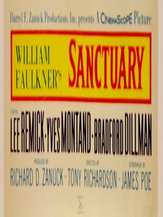 1961/ ORIGINAL MOVIE POSTER / "SANCTUARY"/ LEE REMICK / LINEN BACKED/ INSERT