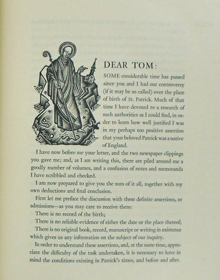 SAINT PATRICK OF ENGLAND /SIGNED / GRABHORN PRESS /1955/SIGNED