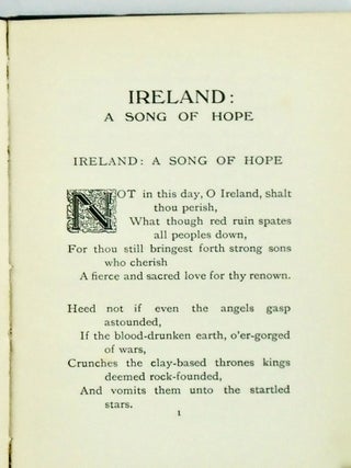 IRELAND: A SONG OF HOPE AND OTHER POEMS / 1ST EDITION